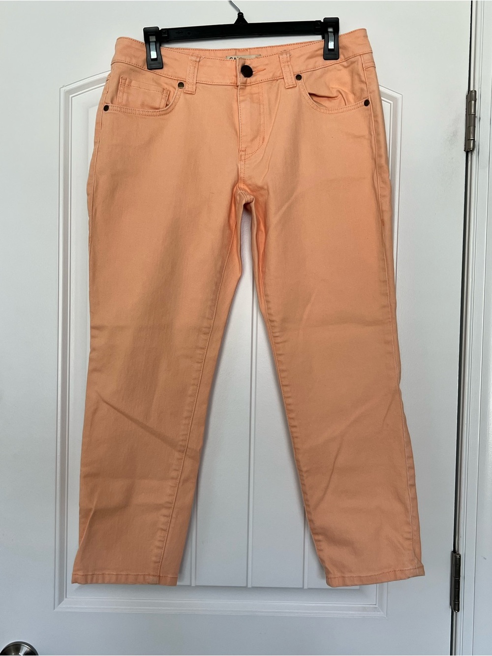 CAbi Bree Creamsicle Cropped Jeans Size 6